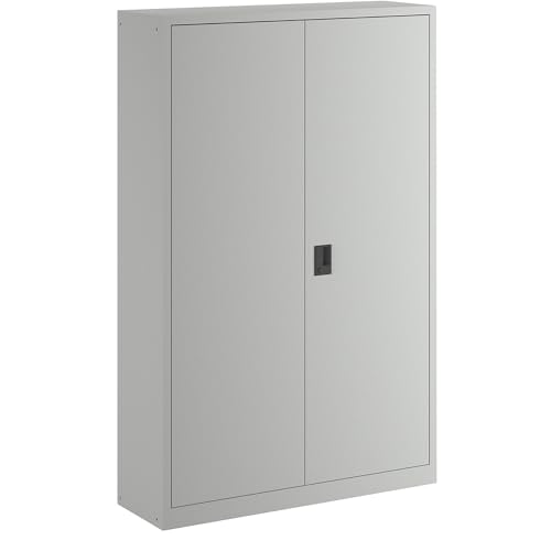 Lista | Flügeltürschrank | Vollblechtüren | HxB 1950 x 1250 mm | Tiefe 400 mm | lichtgrau RAL 7035 von Lista