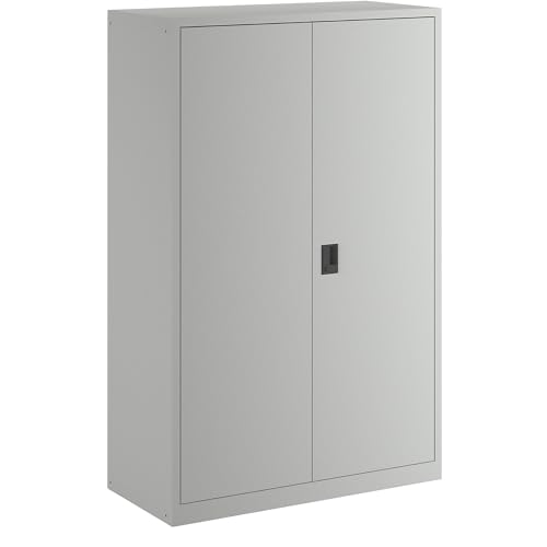Lista | Flügeltürschrank | Vollblechtüren | HxB 1950 x 1250 mm | Tiefe 580 mm | lichtgrau RAL 7035 von Lista