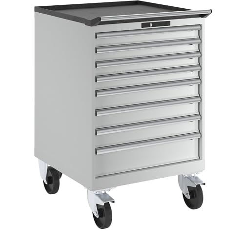 Lista | Schubladenschrank | fahrbar | BxT 717 x 725 mm | 8 Schubladen | lichtgrau von Lista