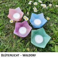 Blütenlicht - Waldorf | Jahreszeitentisch Deko Esstisch Windlicht Geschenk von Listenliesel