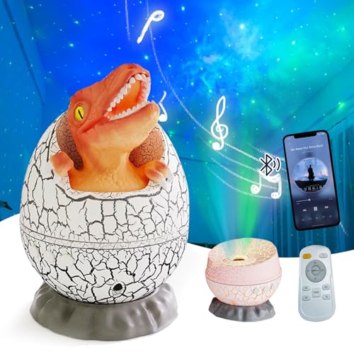 Lisveory Dinosaurier Ei sternenhimmel projektor, Licht Musik Player,Fernbedienung Nachtlicht mit weißem Rauschen, das beste Geschenk und Dekoration für Kinder und Erwachsene Schlafzimmer.(Musik) von Lisveory