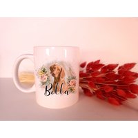 Personalisierte Hundetasse Für Hundeliebhaber Im Floral Design/Custom Dog Mug von LisyaStore