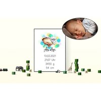 Personalisiertes Babyposter/ Geschenk Zur Geburt/Taufe - Ausgedrucktes Poster Oder Als Digitale Datei Personalisiertes Babyposter/ Geschenk Zur Geburt/Taufe - Ausgedrucktes Poster Oder Als Digitale Datei von LisyaStore