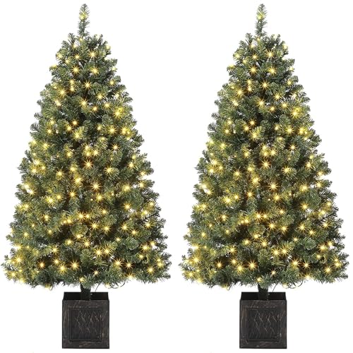Litake 145 cm künstlicher Weihnachtsbaum mit 300 Lichtern, 8 Modus Warmweiß Vorbeleuchteter Metallgestell Weihnachtsbaum mit Vintage Blumentopf Weihnachten Deko für Familientreffen, Büro und Flure (2) Litake 145 cm künstlicher Weihnachtsbaum mit 300 Lichtern, 8 Modus Warmweiß Vorbeleuchteter Metallgestell Weihnachtsbaum mit Vintage Blumentopf Weihnachten Deko für Familientreffen, Büro und Flure (2) von Litake