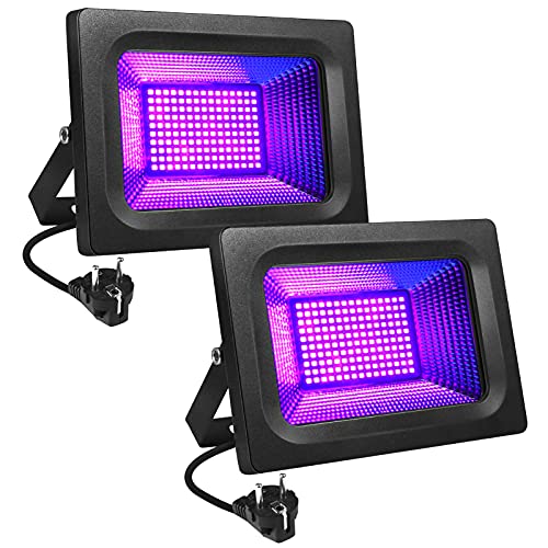 Litake LED UV Schwarzlicht, 30W Violettes LED Strahler Flutlicht Partylicht Bühnendekoration Licht, IP65 Wasserdicht Schwarzlichtlampe für Halloween Aquarium Konzert Party Band Leistung-2 Stk von Litake