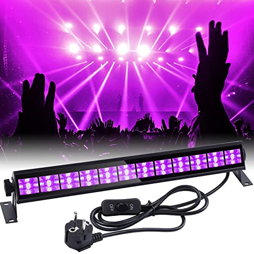 Litake Schwarzlicht UV Bar, 36W 12 LED Schwarzlichtlampe 390-400nm UVA-Klasse Wellenlängen LED UV Licht mit 1.5M Netzkabel für Halloween,Körperbemalung,Bühnen und Party Deko von Litake