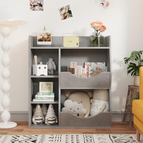 Litake Spielzeugregal Kinderregal Bücherregal Kinder Spielzeugaufbewahrung Aufbewahrungsschrank Spielzeugschrank Schlafzimmer Für Kinderzimmer Kindergarten von Litake