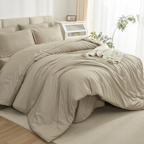 Litanika California King Size Set Khaki – 7-teiliges Bett in einer Tasche, California-King-Bettwäsche-Sets, einfarbig, leichtes Bettwäsche-Set mit Bettdecke, Laken, Kissenbezügen und Kissenbezügen Litanika California King Size Set Khaki – 7-teiliges Bett in einer Tasche, California-King-Bettwäsche-Sets, einfarbig, leichtes Bettwäsche-Set mit Bettdecke, Laken, Kissenbezügen und Kissenbezügen von Litanika