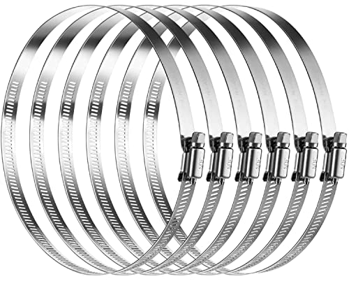 Litensh 6 Stück 304 Edelstahl Schlauchschellen Set, 141-165mm Verstellbare Rohrschellen, Kanalschelle Kraftstoffleitungsschelle für Sanitär Automobil Pool Auto Teich und Garten von Litensh