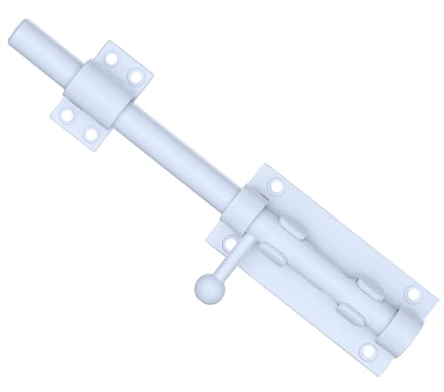 Litensh Torriegel Torschieber mit Loch für Vorhängeschloss 304 Edelstahl 12 mm Schieberiegel Durchmesser Abschließbare Türriegel Bolzenriegel Überwurfriegel Schlossriegel (196mm weiß) von Litensh