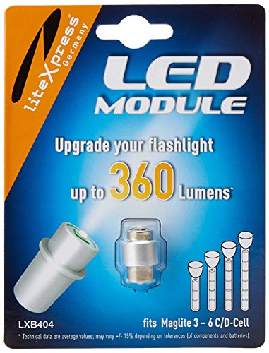 Litexpress LXB404 Led Upgrade Modul 360 Lumen Maglite Taschenlampe (Geeignet für 3 - 6 C/D-Cell Maglite Taschenlampen) von Litexpress