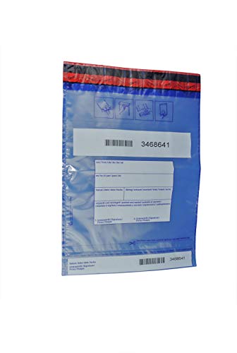 1.000 x Sicherheitstaschen: 235 x 325 + 30 mm Bon, Druck: " von, an, Datum, Betrag, Verpackt, Unterschrift " von Litfax