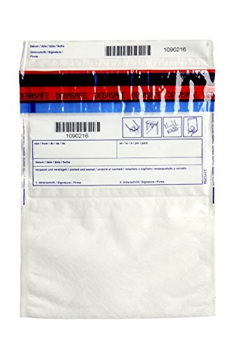 100 x DEBATEX-Sicherheitstaschen: Vlies 295 x 395 + 30 mm (Bon), Geldbeutel, Safebags von Litfax