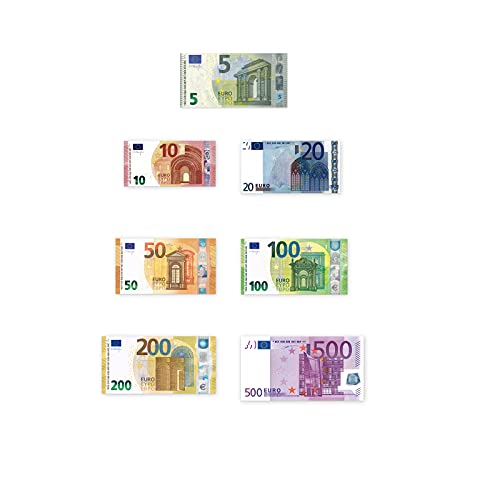 Litfax Spielgeld/Euro-Geldscheine (Mischpackung) - 2 x 500 Euro, 2 x 200 Euro, 5 x 100 Euro, 7 x 50 Euro, 5 x 20 Euro, 15 x 10 Euro und 20 x 5 Euro von Litfax