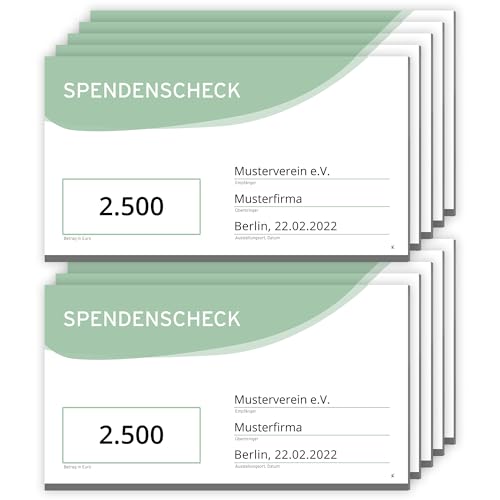 "Tommy" Spendenscheck PR-Scheck Dekoscheck (10 Stück) - Größe: 60 x 34 cm von Litfax