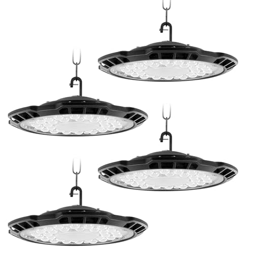 150W 4 Stück LED Hallenstrahler,15000LM LED Werkstatt Deckenleuchte,6500K Kaltweiß Hallenbeleuchtung,IP65 Wasserdichte UFO Werkstattlampe,Industrielampe High Bay Licht für Fabriken Garage 150W 4 Stück LED Hallenstrahler,15000LM LED Werkstatt Deckenleuchte,6500K Kaltweiß Hallenbeleuchtung,IP65 Wasserdichte UFO Werkstattlampe,Industrielampe High Bay Licht für Fabriken Garage von Litglobe