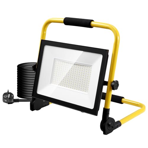 200W LED Baustrahler,20000LM 3000K Warmweiß Baustrahler LED,LED Arbeitsscheinwerfer mit Stecker & 3M Kabel,IP65 Wasserdicht Baustellenlampe,Tragbar Baustrahler für Werkstatt Baustelle Garage von Litglobe