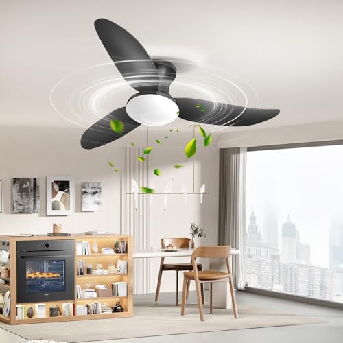 Deckenventilator mit Beleuchtung,100cm Deckenleuchte mit Ventilator,Leiser Deckenventilator mit Fernbedienung APP,Deckenlampe mit Ventilator mit 3 Flügel,6 Geschwindigkeiten,3 Farbtemperaturen,Timer von Litglobe