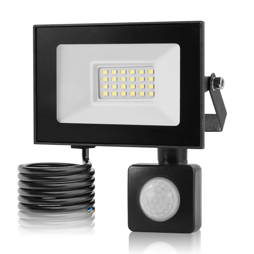 LED Strahler mit Bewegungsmelder Außen,20W 2000LM LED Strahler Außen,3000K Warmweiß LED Fluter Flutlichtstrahler,IP66 Wasserdicht LED Aussenstrahler Scheinwerfer für Hof Garten Garage von Litglobe