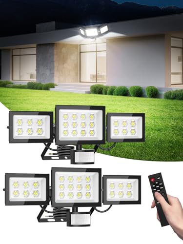 LED Strahler mit Bewegungsmelder Außen 100W 2 Stück,6500K Scheinwerfer mit Fernbedienung,10000LM Superhell Außenstrahler,IP66 Wasserdicht LED Fluter Flutlicht für Garten Veranda Garage LED Strahler mit Bewegungsmelder Außen 100W 2 Stück,6500K Scheinwerfer mit Fernbedienung,10000LM Superhell Außenstrahler,IP66 Wasserdicht LED Fluter Flutlicht für Garten Veranda Garage von Litglobe