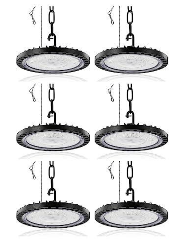 LED UFO Industrielampe,100W 10000LM Superhell Hallenstrahler LED,6000K Kaltweiß LED Hallenbeleuchtung,IP65 Wasserdicht LED High Bay Licht für Garage Fabrik Hallenbeleuchtung Werkstattbeleuchtung von Litglobe
