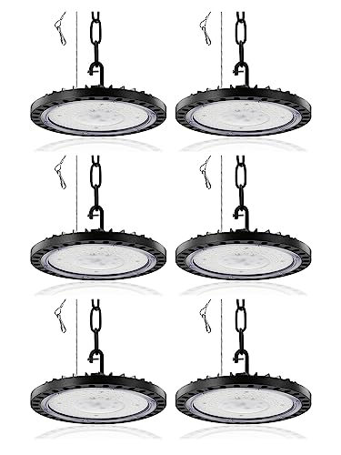 UFO Industrielampe,100W 10000LM Superhell Hallenstrahler LED,6000K Kaltweiß LED Hallenbeleuchtung,IP65 Wasserdicht High Bay Licht für Garage Fabrik Hallenbeleuchtung Werkstattbeleuchtung von Litglobe