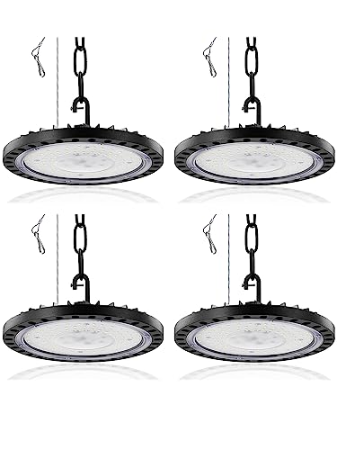 UFO Industrielampe,100W 10000LM Superhell Hallenstrahler LED,6000K Kaltweiß LED Hallenbeleuchtung,IP65 Wasserdicht High Bay Licht für Garage Fabrik Hallenbeleuchtung Werkstattbeleuchtung von Litglobe