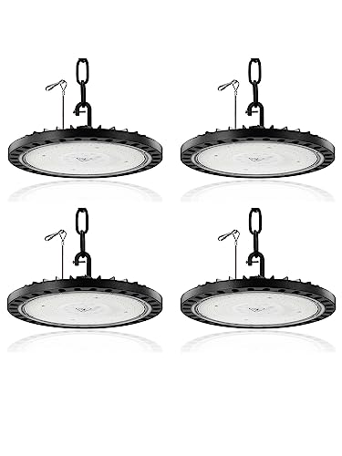 LED UFO Industrielampe,200W 20000LM Superhell Hallenstrahler,6000K Kaltweiß LED Hallenbeleuchtung,IP65 Wasserdicht High Bay Licht für Garage Fabrik Hallenbeleuchtung Werkstattbeleuchtung von Litglobe
