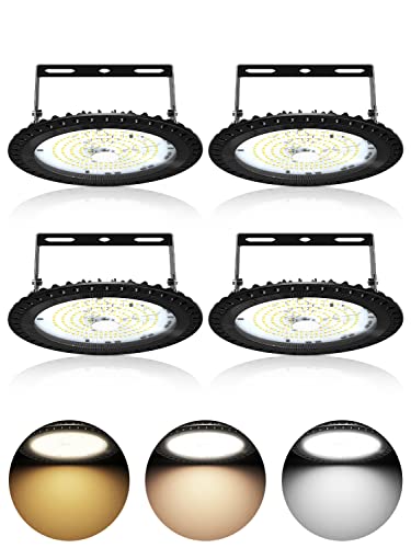 LED UFO Industrielampe 100W,3 Farbtemperatur 3000K/4500K/6500K LED Hallenstrahler,10000LM Superhell LED Werkstattlampe Hallenbeleuchtung,IP65 Wasserdicht LED High Bay Licht für Garage Fabrik von Litglobe