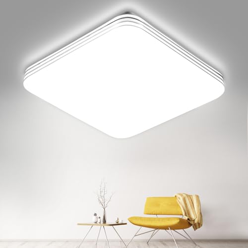 Litglobe Deckenlampe LED Deckenleuchte 36W,6500K Kaltweiß LED Deckenleuchte Flach,3600LM Quadrat Lamp Deckenlampen,Modern Schlicht Deckenleuchten für Küche Schlafzimmer Wohnzimmer Flur Büro,Ø33cm Litglobe Deckenlampe LED Deckenleuchte 36W,6500K Kaltweiß LED Deckenleuchte Flach,3600LM Quadrat Lamp Deckenlampen,Modern Schlicht Deckenleuchten für Küche Schlafzimmer Wohnzimmer Flur Büro,Ø33cm von Litglobe