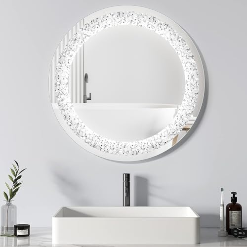 Litglobe Dekorative Kristallspiegel 60×60cm,6500K Kaltweiß Dekorative Wandspiegel with EU Stecker,Silber Diamant Spiegel,Rahmenlose Spiegel,Modern Hängespiege für Flur Schlafzimmer Wohnzimmer Litglobe Dekorative Kristallspiegel 60×60cm,6500K Kaltweiß Dekorative Wandspiegel with EU Stecker,Silber Diamant Spiegel,Rahmenlose Spiegel,Modern Hängespiege für Flur Schlafzimmer Wohnzimmer von Litglobe