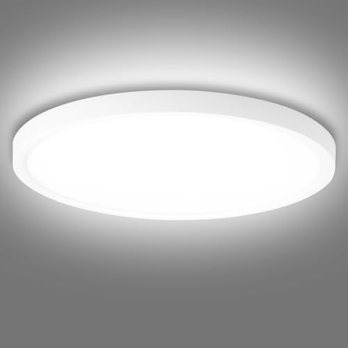 Litglobe LED Deckenleuchte Flach,48W 4800LM Rund Deckenlampe LED,6500K Kaltweiß LED Panel Lampen Deckenlampen,Modern Lampe Decke für Wohnzimmer Schlafzimmer Küche,Ø40CM von Litglobe