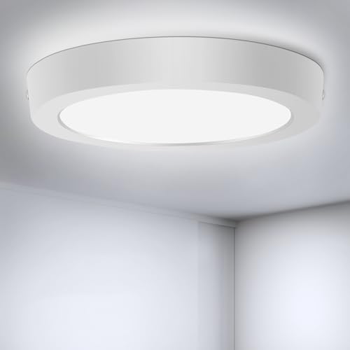 Litglobe LED Deckenleuchte Flach Rund,24W 2400LM Deckenlampe LED,6500K Kaltweiß LED Lampen Deckenlampen,IP44 Wasserdichte,Deckenlampe Panel für Schlafzimmer Badezimmer Wohnzimmer Keller Balkon,Ø223mm von Litglobe