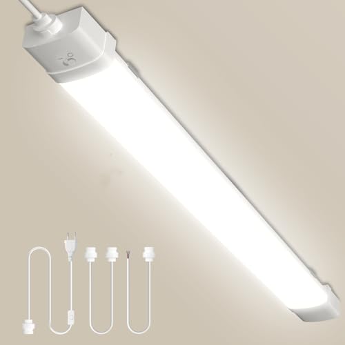 Litglobe LED Feuchtraumleuchte 115CM mit Bewegungsmelder,Verknüpfbar Sensor Feuchtraumlampe mit Stecker,4500K Neutralweiß LED Röhre,40W 4000LM Kellerleuchte für Küche Büro Flur Balkon Treppe von Litglobe