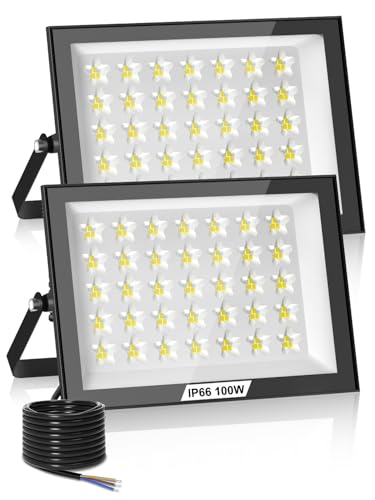Litglobe LED Strahler Außen 100W 2 Stück,10000LM Superhell LED Scheinwerfer,6500K Kaltweiß Fluter Flutlicht,IP66 Wasserdicht Außenstrahler,Aussenstrahler für Garten,Garage,Sportplatz Litglobe LED Strahler Außen 100W 2 Stück,10000LM Superhell LED Scheinwerfer,6500K Kaltweiß Fluter Flutlicht,IP66 Wasserdicht Außenstrahler,Aussenstrahler für Garten,Garage,Sportplatz von Litglobe