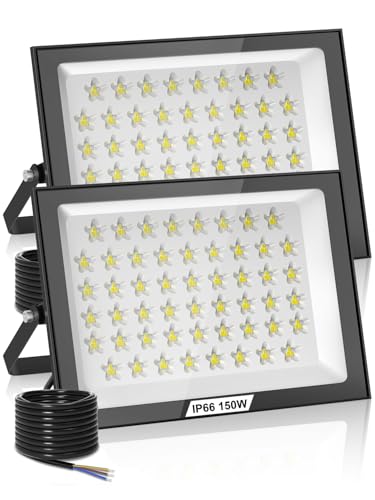 Litglobe LED Strahler Außen 150W 2 Stück,15000LM Superhell LED Scheinwerfer,6500K Kaltweiß Fluter Flutlicht,IP66 Wasserdicht Außenstrahler,Aussenstrahler für Garten,Garage,Sportplatz Litglobe LED Strahler Außen 150W 2 Stück,15000LM Superhell LED Scheinwerfer,6500K Kaltweiß Fluter Flutlicht,IP66 Wasserdicht Außenstrahler,Aussenstrahler für Garten,Garage,Sportplatz von Litglobe