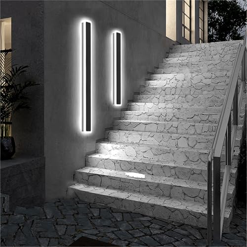 Litglobe Lange Wandleuchte 60CM,18W LED Wandleuchte Aussen/Innen,6500K Villa Wandlampe,IP65 Wasserdicht Außenwandleuchte,Wandlampe Schwarz für Gärten Treppenhaus Wohnzimmer Schlafzimmer von Litglobe