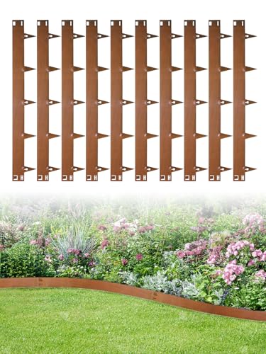 Rasenkante Cortenstahl,10 Stücke 107.5cm Flexible Beetumrandung Beeteinfassung,16.5cm Höhe Beetumrandung Garten,Biegbarer Mähkante Beetbegrenzung für Gärten,Beete,Wege,Rasen Rasenkante Cortenstahl,10 Stücke 107.5cm Flexible Beetumrandung Beeteinfassung,16.5cm Höhe Beetumrandung Garten,Biegbarer Mähkante Beetbegrenzung für Gärten,Beete,Wege,Rasen von Litglobe