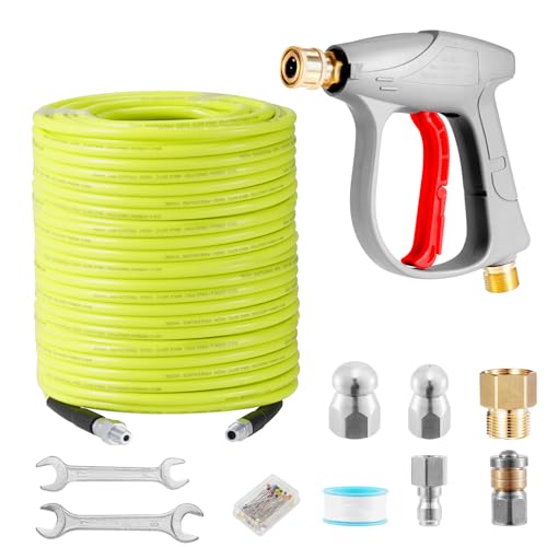 Rohrreinigungsschlauch 30M,5800PSI Hochdruckreiniger Rohrreinigungsset,60°C Rohrreinigungsschlauch Set mit Hochdruckreiniger,M22 Adapter,2 Düsen,für Verstopfung,Reinigung des Abflusses Rohrreinigungsschlauch 30M,5800PSI Hochdruckreiniger Rohrreinigungsset,60°C Rohrreinigungsschlauch Set mit Hochdruckreiniger,M22 Adapter,2 Düsen,für Verstopfung,Reinigung des Abflusses von Litglobe