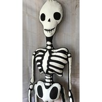 Halloween Tür-Deko, Wand-Deko, Marke Litha-Quilts, Bett-Deko, Gerippe, Skelett, Quilt von LithaQuilts