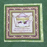 Tischläufer, Tischdecke, Quilt-Decke, Tee-Tassen-Motiv, Teekanne, "Tea Time" | 2 von LithaQuilts