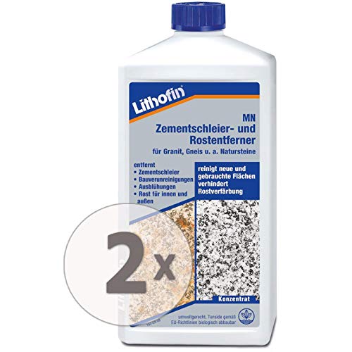 Lithofin MN Zementschleier- und Rostentferner 2 l - Für säurefeste Natursteine - Reinigt neu verlegte und bereits gebrauchte Flächen. Lithofin MN Zementschleier- und Rostentferner 2 l - Für säurefeste Natursteine - Reinigt neu verlegte und bereits gebrauchte Flächen. von Lithofin