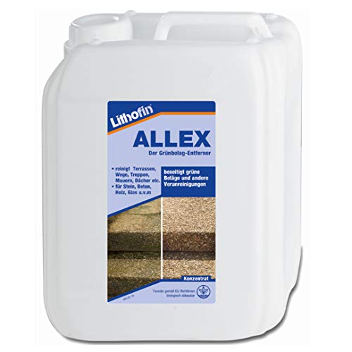 Lithofin Allex Grünbelag Entferner 5 Liter - Ideal zum vorbeugen gegen grüne & rutschige Beläge von Lithofin