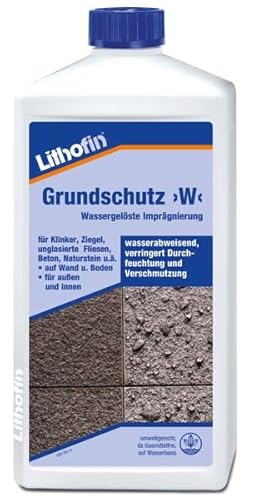 Lithofin Grundschutz >W< 1 l - Wassergelöste Imprägnierung - SCHUTZ vor Öl, Fett und Wasser - UMWELTFREUNDLICH von Lithofin