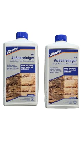 Lithofin MN Außenreiniger 2 l - wirkt schnell und gründlich & materialschonend - Natur- Betonwerkstein intensiv & gründlich reinigen von Lithofin