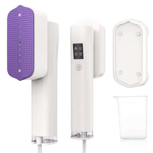 Lithomy Dampfglätter, Steamer 2-in-1 Handdampfer für Kleidung, Reisebügeleisen 1300W Steam iron 3 Dampfstufen, 700 g Leicht, 20 Minuten Dauerdampf, Geeignet für Reisen, Büro und Zuhause von Lithomy