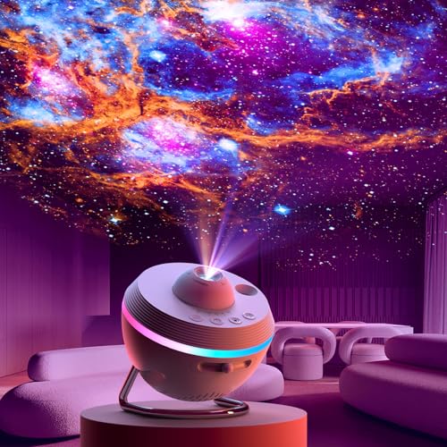 Lithomy Sternenhimmel Projektor - Galaxie Projektor mit 13 4K HD Filmscheiben - Projektor mit verstellbarem Fokusobjektiv - 6 dekorative Lichter - Projektor für Kinder und Erwachsene (Weiß) Lithomy Sternenhimmel Projektor - Galaxie Projektor mit 13 4K HD Filmscheiben - Projektor mit verstellbarem Fokusobjektiv - 6 dekorative Lichter - Projektor für Kinder und Erwachsene (Weiß) von Lithomy