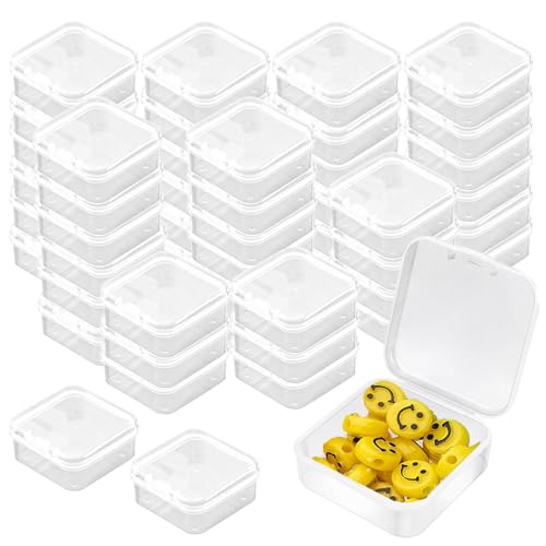 Lithyc 48 StüCk Kleine Aufbewahrungsbox-Transparente Kleine Aufbewahrungsbox-Mini Aufbewahrungsbox mit Deckel-Rechteckige Leere Mini-Aufbewahrungsbox-Geeignet für Schmuck Und Kunsthandwerk von Lithyc