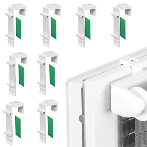Lithyc 8 StüCk Klemmfix Halterung - Klemmfixierung - Rollo Halterung - Kein Bohren Erforderlich - Rollo Halterung Fenster - Passend FüR Doppelrollos, Jalousien von Lithyc