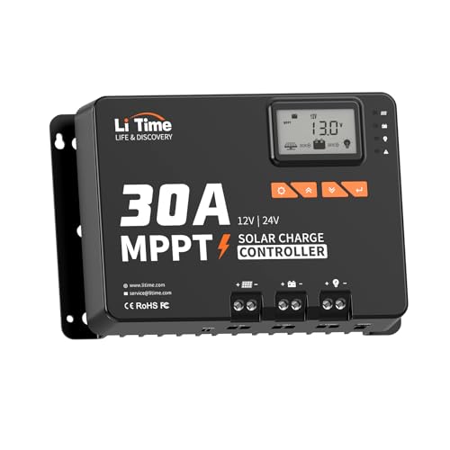 LiTime MPPT Auto DC Input Solarladeregler mit Bluetooth Adapter (24V30A MPPT Bluetooth) von Litime